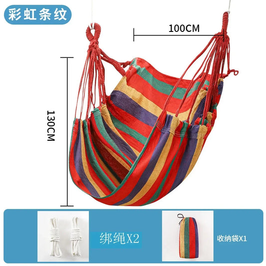 Premium Canvas Hammock Chair - Durable Indoor/Outdoor Swing Seat 