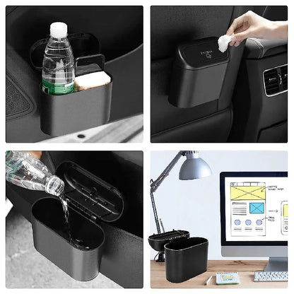 Car Trash Can Set with Lid and 60 Garbage Bags - Small Leak-Proof Mini Car Accessories