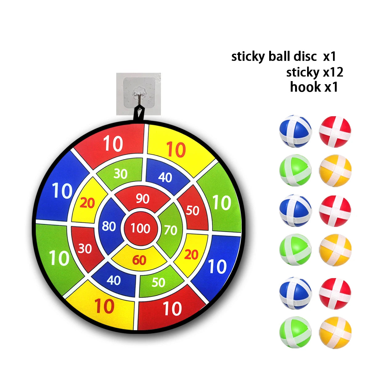 Set of 12 Sticky Ball Dart Discs for Indoor and Outdoor Play - Perfect for Parent-Child Interaction, Birthdays, and Party Games