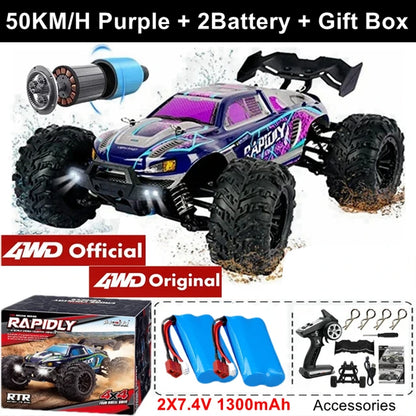 1:16 Scale High Speed RC Car for Off-Road Racing with Brushless Motor, Remote Control, and Drift Capabilities