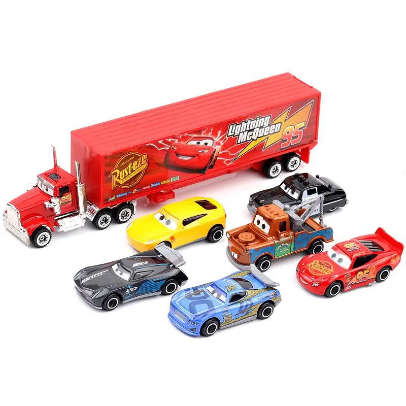 7-Piece Pixar Car 3 Lightning Mcqueen Jackson Storm Uncle Truck Diecast Metal Car Model Toy Set 