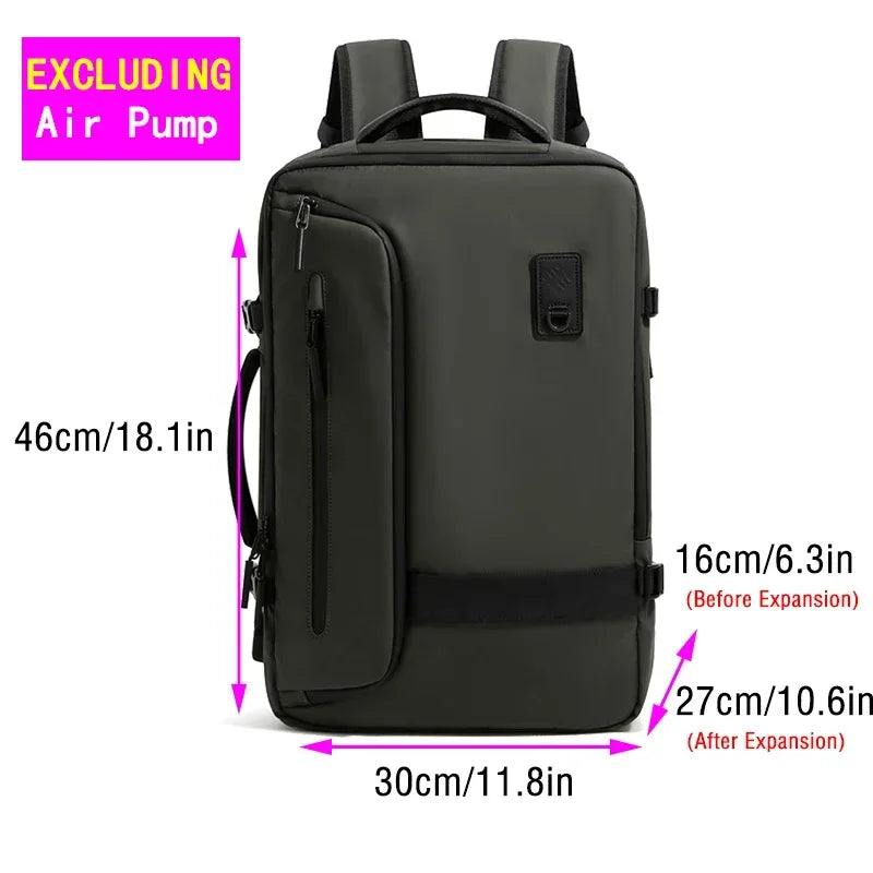 Travel Backpack with Electric Pump, Waterproof Storage, and Laptop Compartment - Expandable Casual Fashion Bag