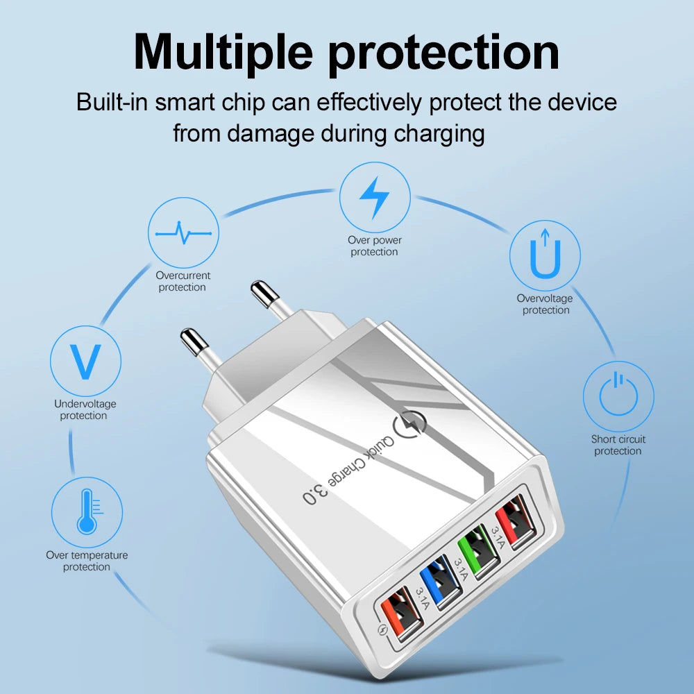 Xiaomi USB PD Charger with Quick Charge 3.0 for iPhone, Samsung, Xiaomi Tablets - Fast Charging Adapter with EU/US Plug