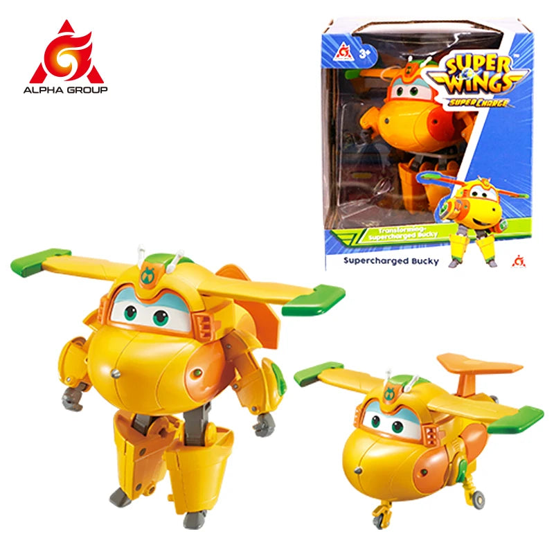 5" Scale Transforming LEO Airplane to Robot Plane Action Figure Toy for Boys - Birthday Gift