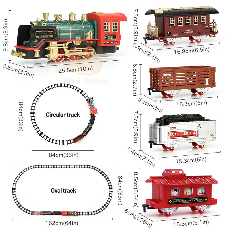 Classical Simulation Electric Railway Set with Remote Control - Educational Toy for Children