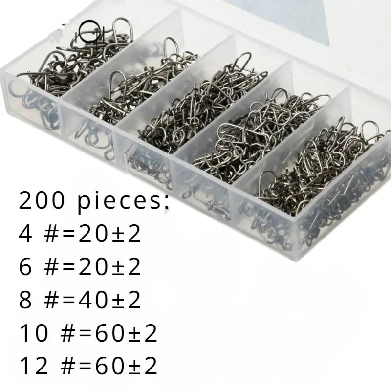 Delysia King Fishing Connector Set - 50/100/200 Pieces, Complete Fishing Gear Kit