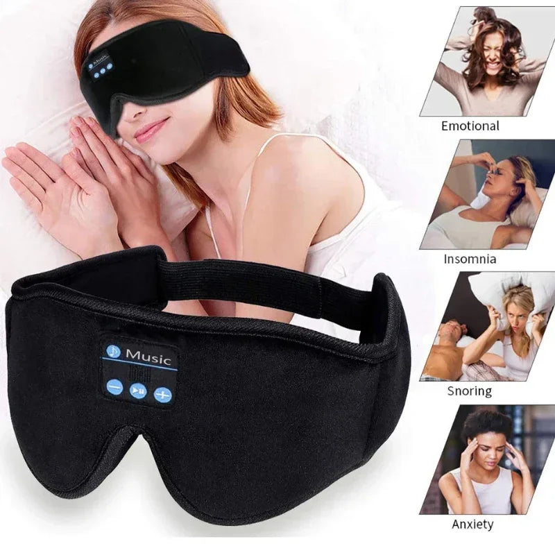 Sleep Headphones with 3D Eye Mask and Built-In HD Speaker for Music Play