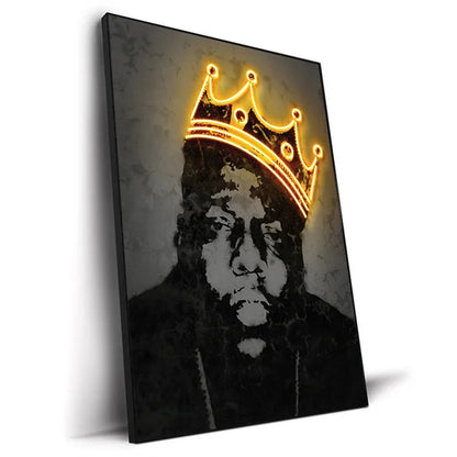 Neon Rapper Star Posters: Abstract Hip Hop Singers Wall Art Canvas Painting for Home or Bar Decor