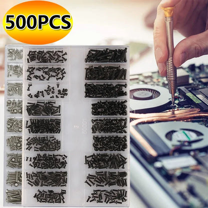 500 Pieces 18 Size Mini Screw Nuts DIY Kit for Laptop Computer Assembly and Repair