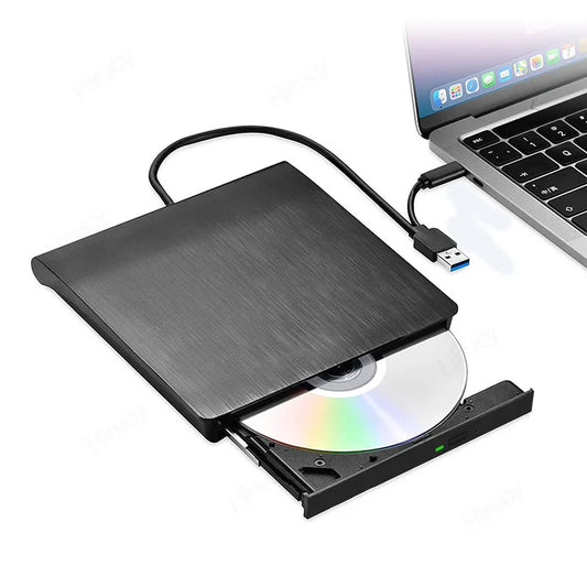 External CD/DVD RW Drive USB 3.0 USB C Read Burner Portable DVD Player for Laptop PC Windows 11 10 Linux OS Mac