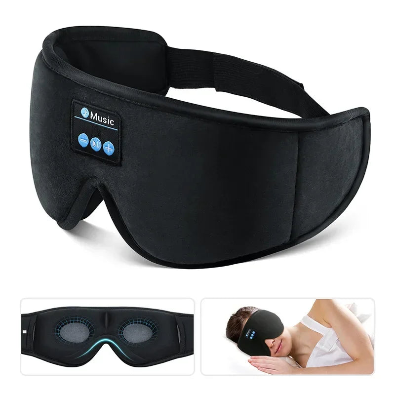 Sleep Headphones with 3D Eye Mask and Built-In HD Speaker for Music Play