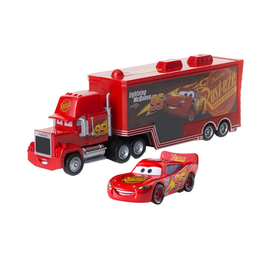 Diecast Pixar Cars 2 Lightning Mcqueen & Jackson Storm Mack Uncle Container Truck Model Car Toy - Children's Gift