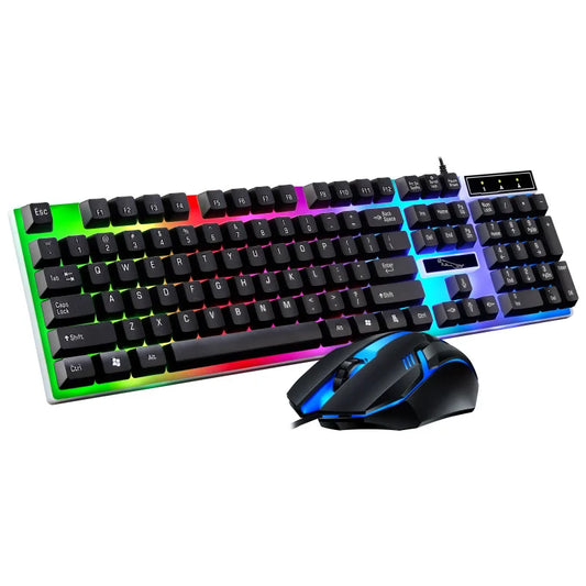 RGB LED 104-Key Wired Gaming Keyboard and Mouse Set for Notebook, Laptop, Desktop, PC, Tablet