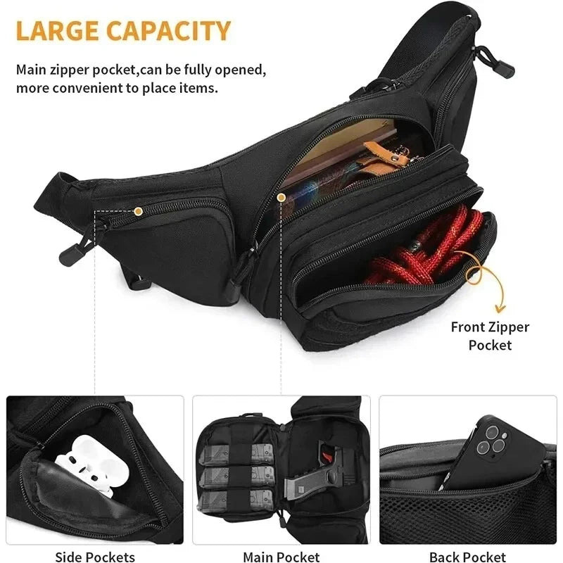 Tactical Multi-Function Nylon Waist Pack for Men - High-Capacity Camo Sports Bag