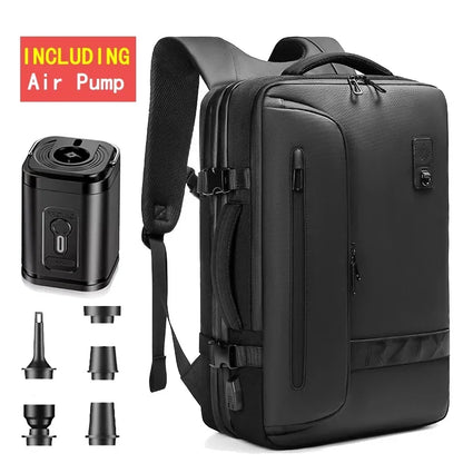 Travel Backpack with Electric Pump, Waterproof Storage, and Laptop Compartment - Expandable Casual Fashion Bag