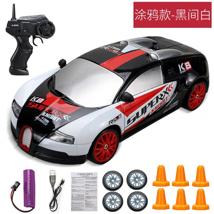 2.4GHz High Speed Drift RC Car 4WD Remote Control AE86 Model GTR Vehicle Racing Car for Children - Christmas Gift