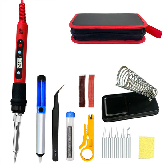 80W Digital Soldering Iron Set with Adjustable Temperature and LCD Display