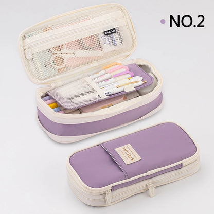 Professional Pencil Case with Double Layers and Large Capacity - CPC Certified Safe Material