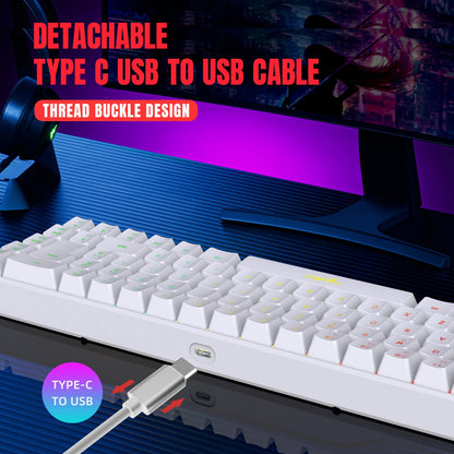 68-Key USB Wired Gaming Keyboard with 20 RGB Backlight for Windows Laptops and Computers