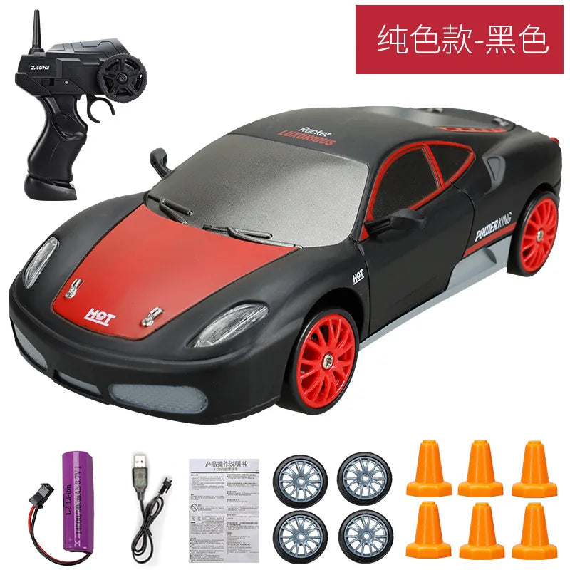 2.4GHz High Speed Drift RC Car 4WD Remote Control AE86 Model GTR Vehicle Racing Car for Children - Christmas Gift