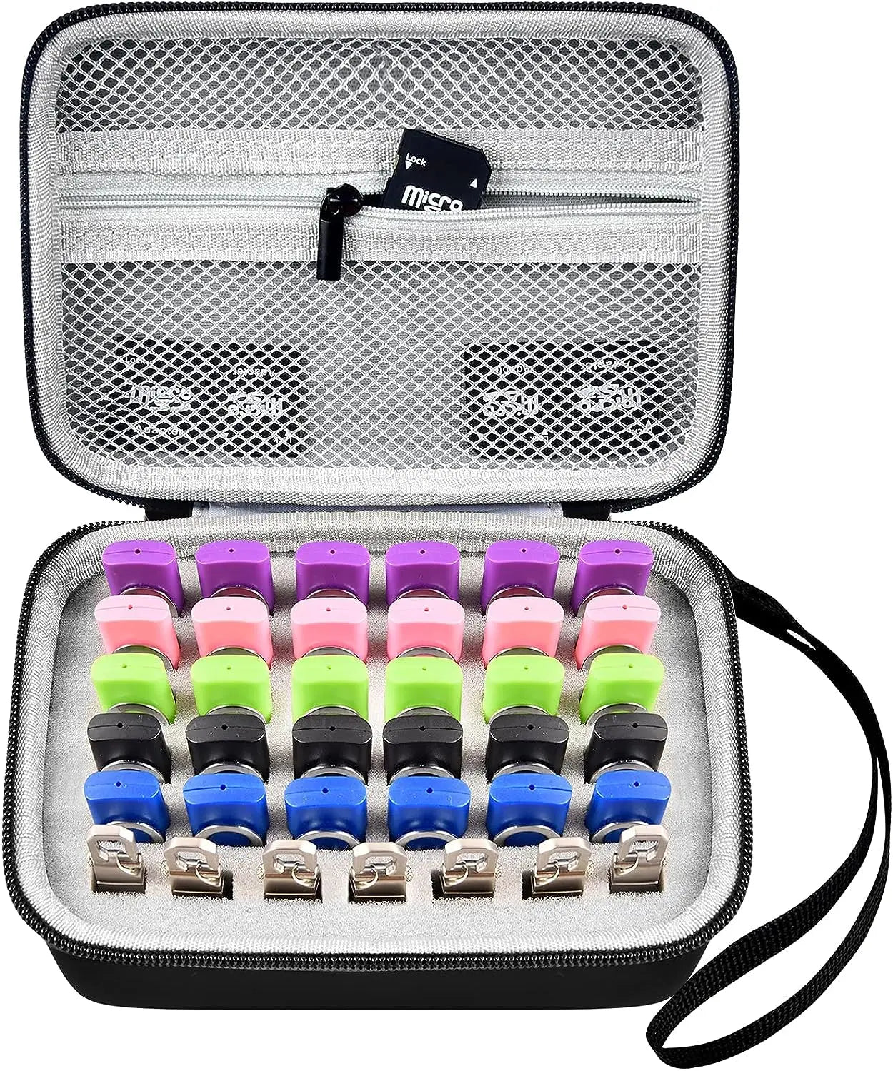 Electronics Accessories Organizer Case for USB Flash Drives, SD Cards, and Memory Cards