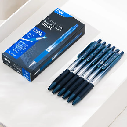 12-Piece Ballpoint and Gel Pen Set with Fine Point 0.35mm, 0.5mm, and 0.7mm, Black and Blue Ink Refills for School and Office Supplies