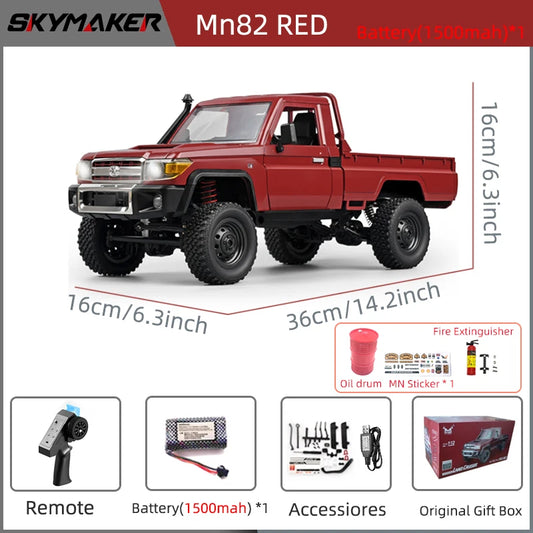 1:12 Scale RC Car Model MN82 Retro Full-Scale Simulation LC79 RTR 2.4G 4WD Remote Control Truck Toy