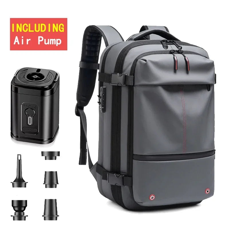 Travel Backpack with Electric Pump, Waterproof Storage, and Laptop Compartment - Expandable Casual Fashion Bag