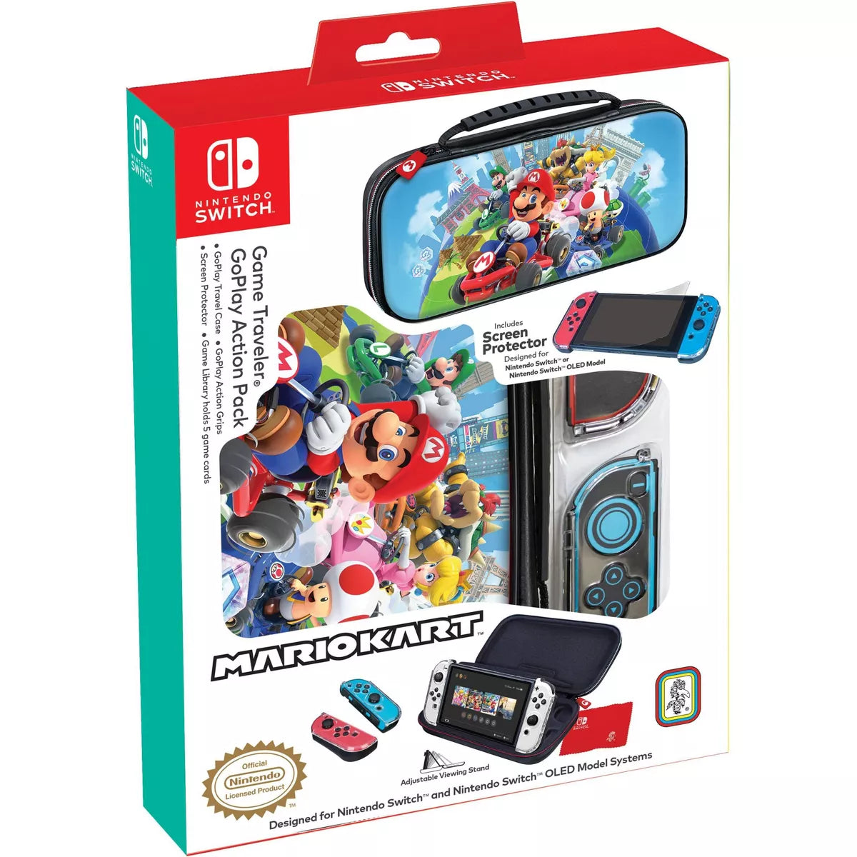 Nintendo Switch Game Traveler GoPlay Mario Kart Action Pack Bundle