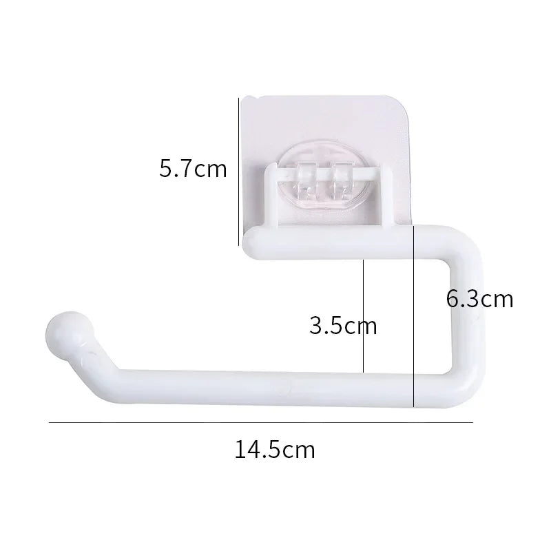 Wall-Mounted Paper Towel Holder with Self-Adhesive Hooks