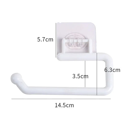 Wall-Mounted Paper Towel Holder with Self-Adhesive Hooks