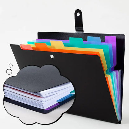 Expanding A4 File Folder Storage Bag with 7 Layers for Test Papers and Documents - Professional Organizer 