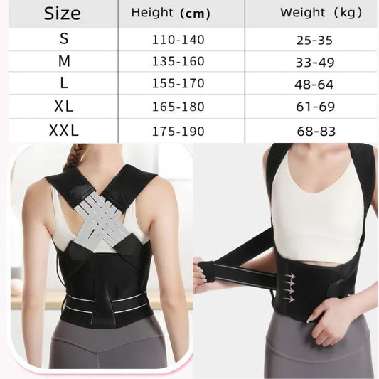 Adjustable Posture Corrector with Shoulder Brace for Enhanced Back Alignment and Spinal Support