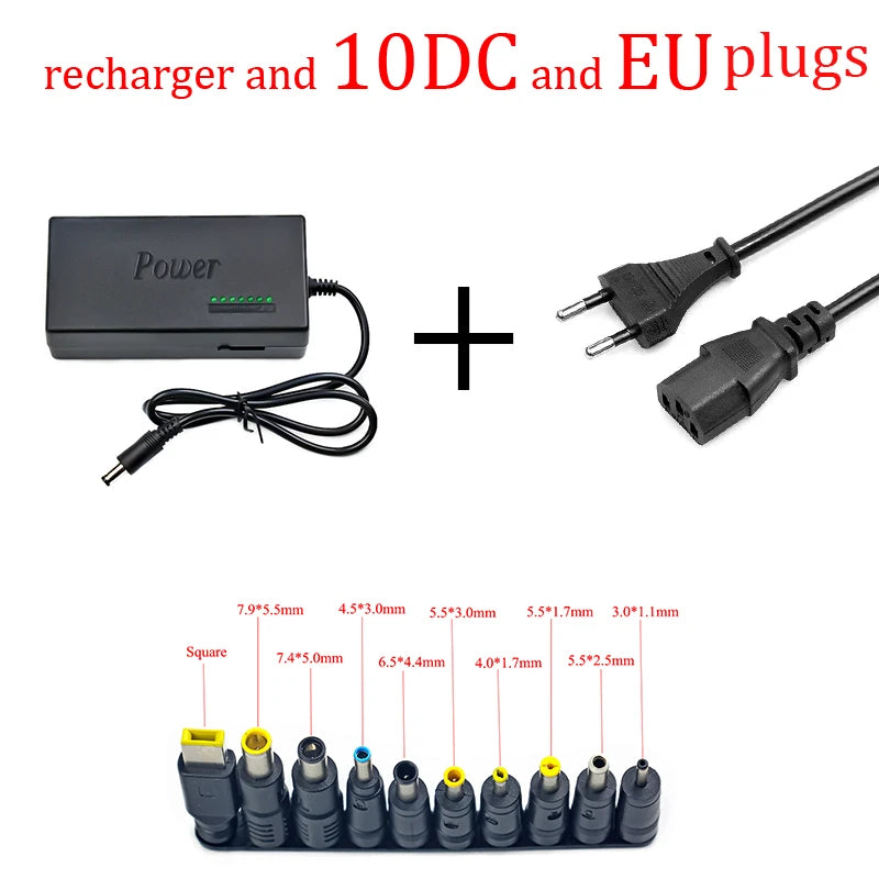 Universal Portable AC Laptop Power Adapter - 96W, 12V-24V, 4.5A - Compatible with Dell, Toshiba, HP, Asus, Acer, Sony, Lenovo