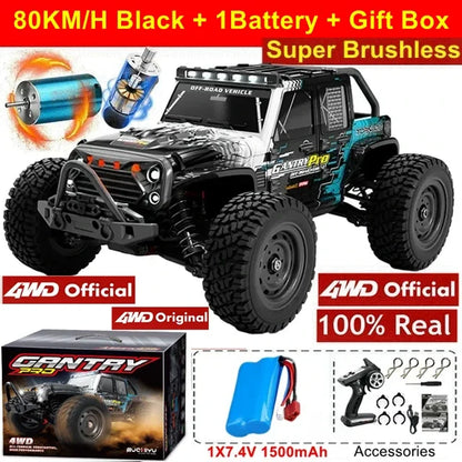 1:16 Scale High Speed RC Car for Off-Road Racing with Brushless Motor, Remote Control, and Drift Capabilities