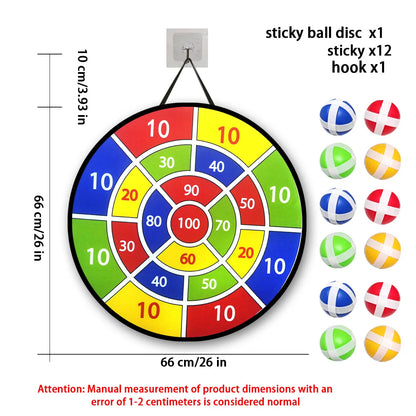 Set of 12 Sticky Ball Dart Discs for Indoor and Outdoor Play - Perfect for Parent-Child Interaction, Birthdays, and Party Games