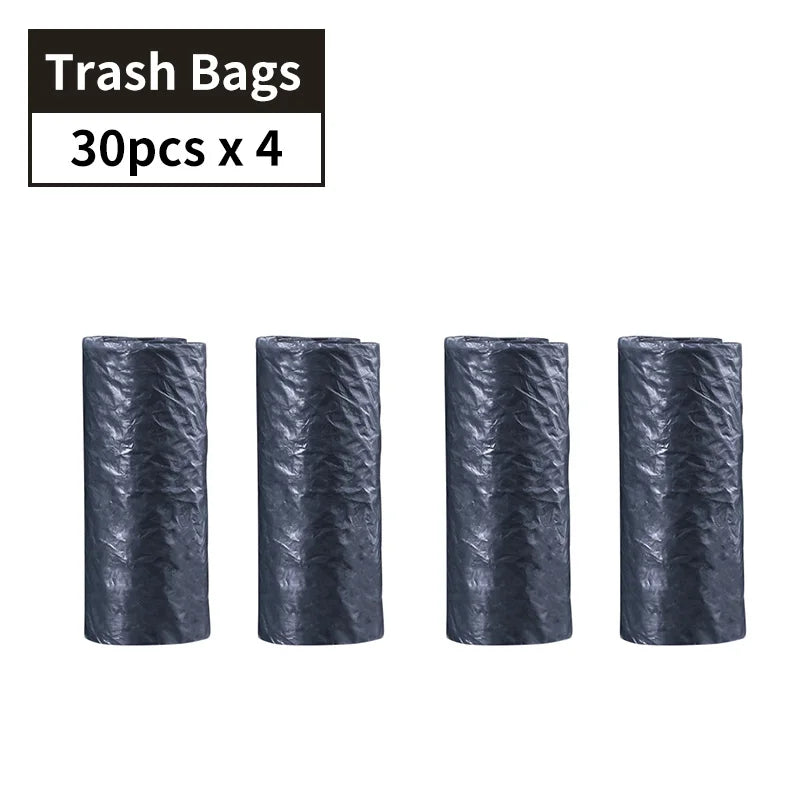 Automotive Trash Bin with Alloy Construction and Organizer Bag for Car Waste Management