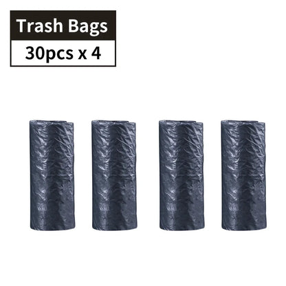 Automotive Trash Bin with Alloy Construction and Organizer Bag for Car Waste Management