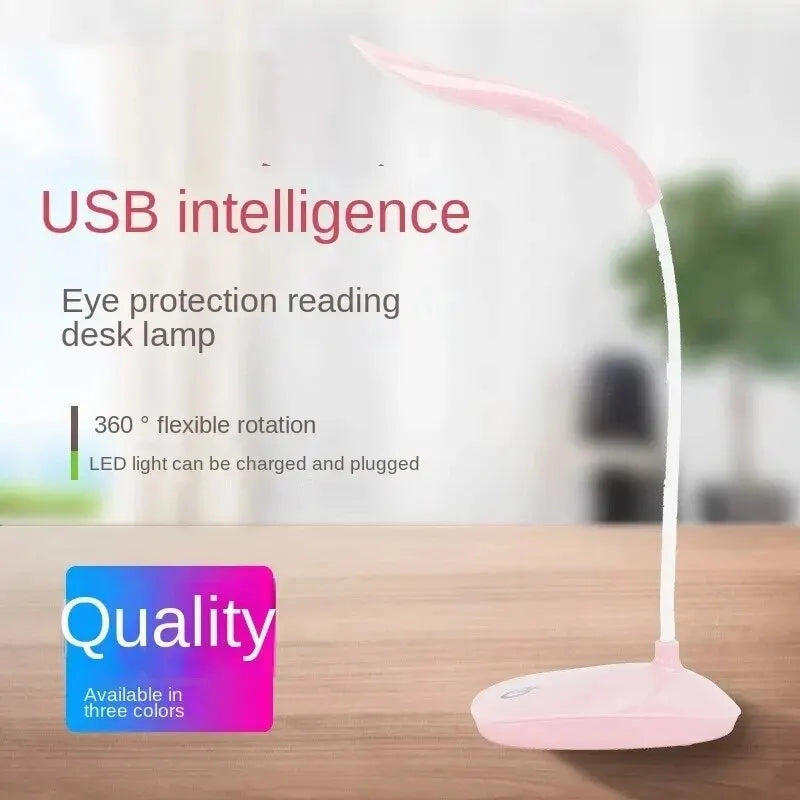 LED Desk Lamp with USB Charging, Eye-Care Beads, Three Dimming Modes