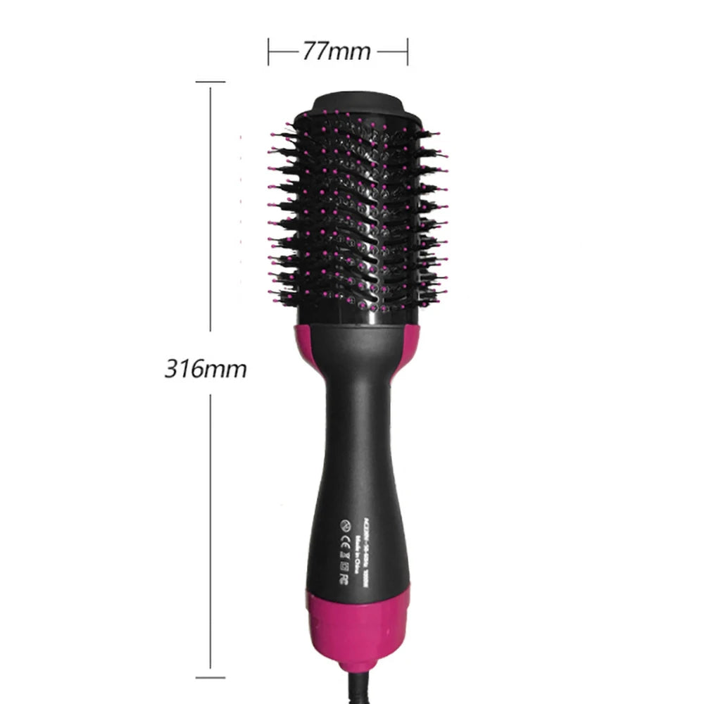 Electric Hair Straightening Comb with Dryer and One-Step Salon Styling Brush