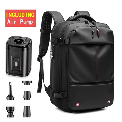 Travel Backpack with Electric Pump, Waterproof Storage, and Laptop Compartment - Expandable Casual Fashion Bag