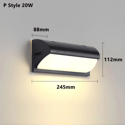 Outdoor LED Wall Light with Motion Sensor - Waterproof Porch Lighting