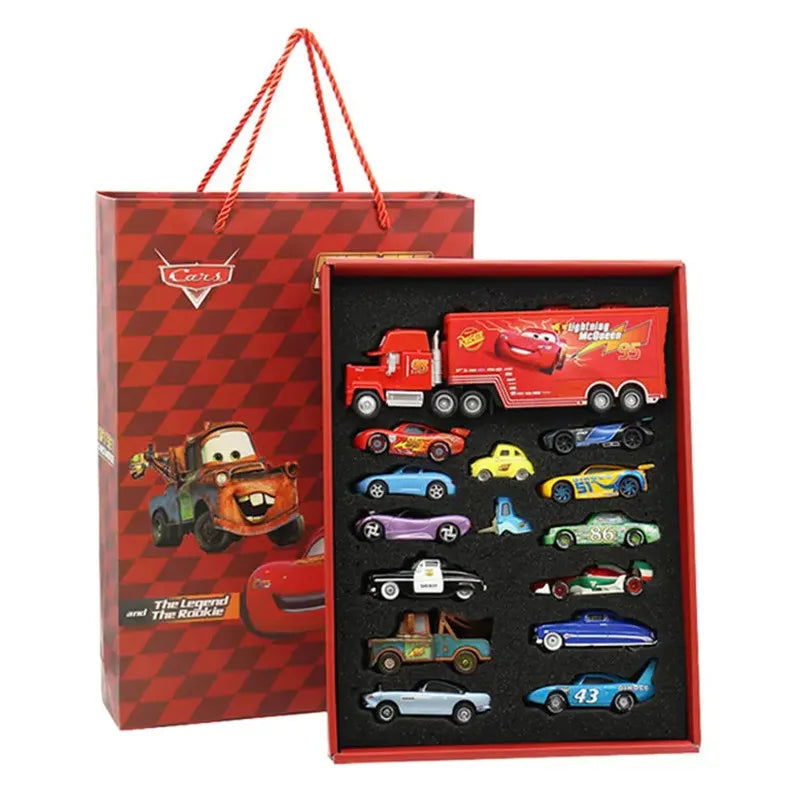 Disney Pixar Cars Metal Diecast Lightning Mcqueen and Jackson Uncle Truck Toy Set - 8/13/15 Pieces - Ideal for Boy's Birthday Gift