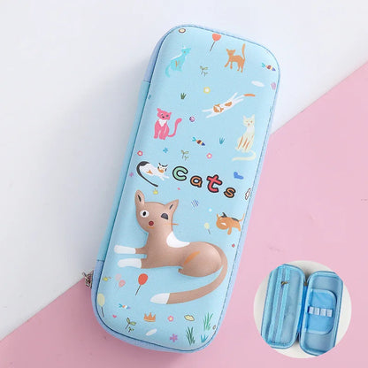 Large Capacity 3D Unicorn Pencil Case for Students - Three Layer School Stationery Box