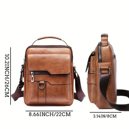 Brand Men Shoulder Bag for 9.7" Ipad Men PU Leather Flaps Men'S Crossbody Bags Business Flap Male Solid Messenger Bag Travel Bag