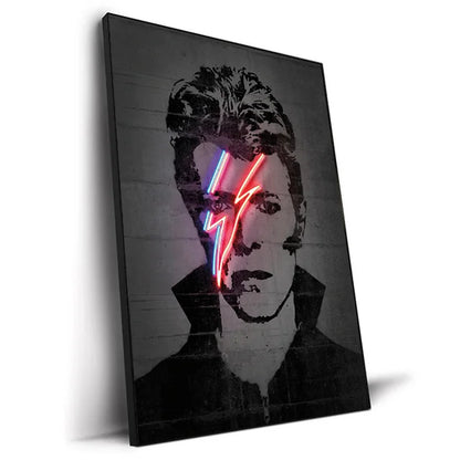 Neon Rapper Star Posters: Abstract Hip Hop Singers Wall Art Canvas Painting for Home or Bar Decor