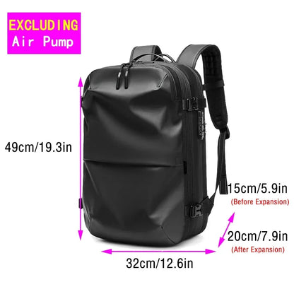 Travel Backpack with Electric Pump, Waterproof Storage, and Laptop Compartment - Expandable Casual Fashion Bag