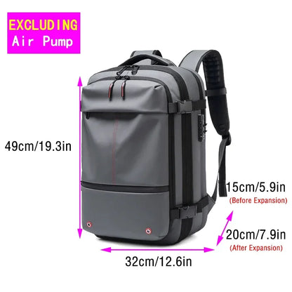 Travel Backpack with Electric Pump, Waterproof Storage, and Laptop Compartment - Expandable Casual Fashion Bag