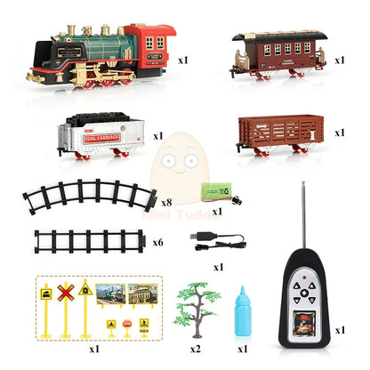 Classical Simulation Electric Railway Set with Remote Control - Educational Toy for Children