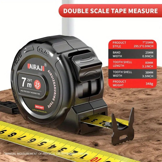 Retractable Tape Measure with Lock, Easy-to-Read Markings, 3M/5M/7.5M, Ft/Metric